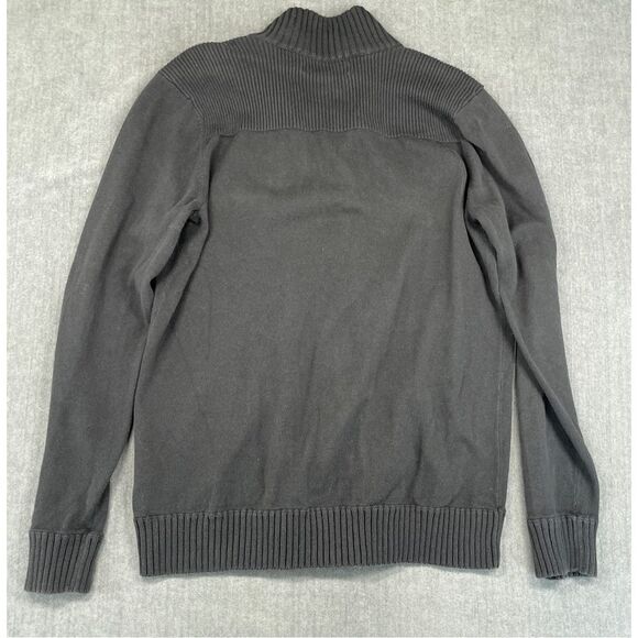 Kenneth Cole Sweater Men M Black Full Zip Rib Knit Military Style Casual Capsule - Picture 9 of 10